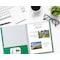 Better Office Products 2 Pocket Paper Folders Portfolio W/Prongs, Matte Texture, Letter Size, Green, 50PK 84218 - alternate 3